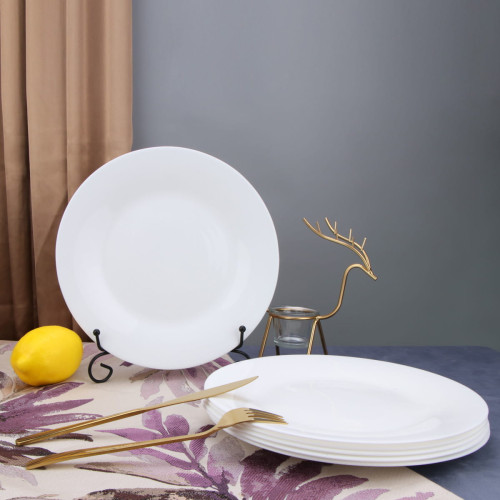 Тарелка обеденная Arya из опалового стекла 6 Пр. Globe Белый