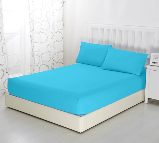 Простыня Текс-Дизайн "Голубой", 140x200, трикотаж, на резинке (Р512Тгол)