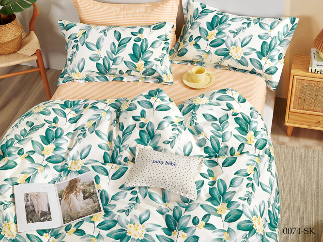 Постельное белье Cleo "Satin de Luxe 0074-SK", 2-спальный, сатин, на молнии (22/0074-SK)