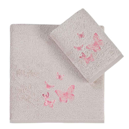 Набор полотенец Arya Home "Papillon", подарочные, 50x90, 70x140, бамбук, 2 шт (8680943113986)