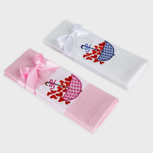 Набор полотенец Arya Home "Heartst", кухонные, 45x65, хлопок, 2 шт (8680943108456)