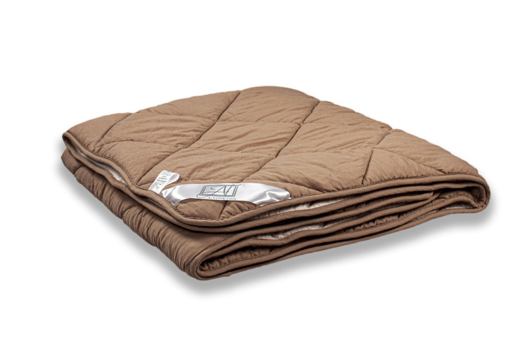 Одеяло легкое AlViTek (АльВиТек) "FLUFFY DREAM", 200x220, микрофибра, искусственный лебяжий пух, стеганое (ОЖЛ-О-22-Мокко-Беж)