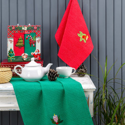 Набор полотенец вафельных Метеор Текстиль "Символ", кухонные, 40x60, вафельное полотно, 2 шт (Метеор -11603-V2)