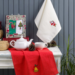 Набор полотенец вафельных Метеор Текстиль "Символ", кухонные, 40x60, вафельное полотно, 2 шт (Метеор -11603-V3)