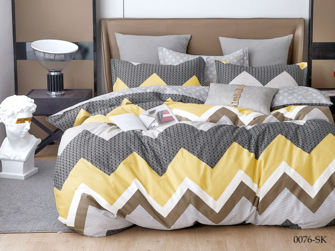 Постельное белье Cleo "Satin de Luxe 0076-SK", 1.5-спальный, сатин, на молнии (16/0076-SK)