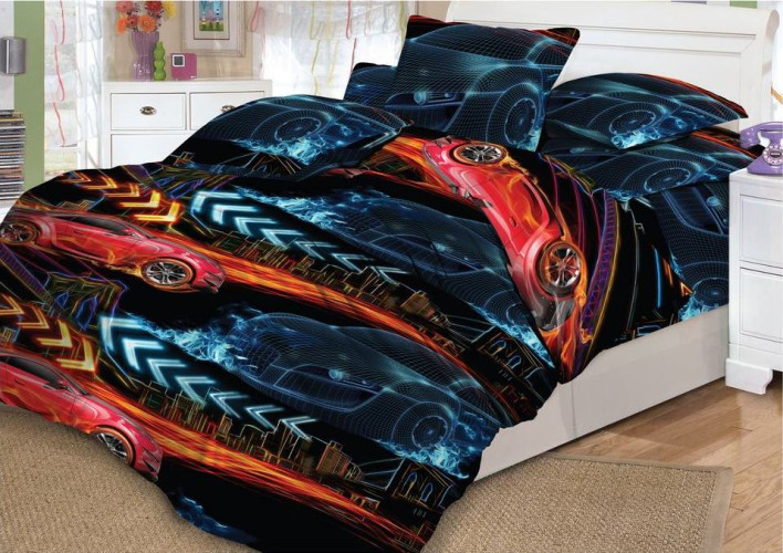 Постельное белье Valtery "Машинка", 1.5-спальный, поплин (4628 DL-13-1249)