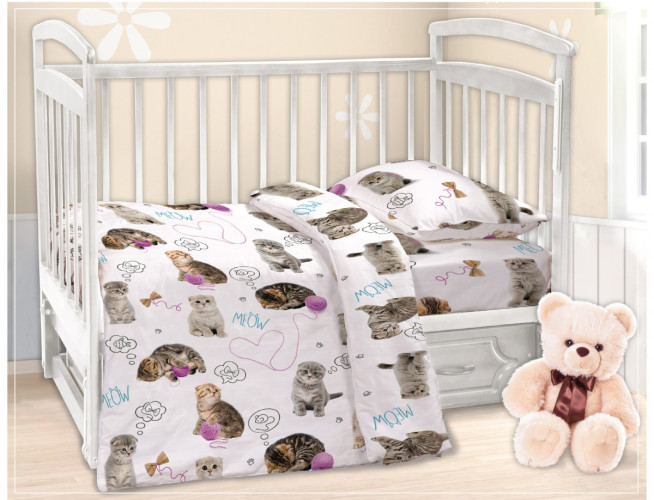 Постельное белье Valtery "Пушистики", детский, поплин (6460-1635)