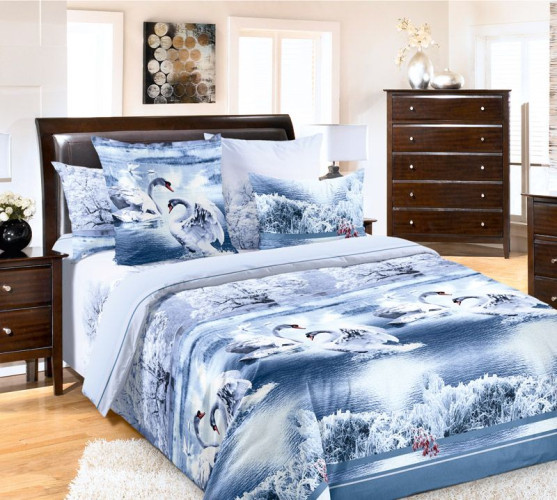 Постельное белье Чебоксарский Текстиль "Swan Lake", 1.5-спальный, бязь (Swan Lake-282)