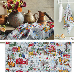 Набор полотенец вафельных Valtery "Зимние каникулы", 50x60, хлопок, 2 шт (30180-1-2171)