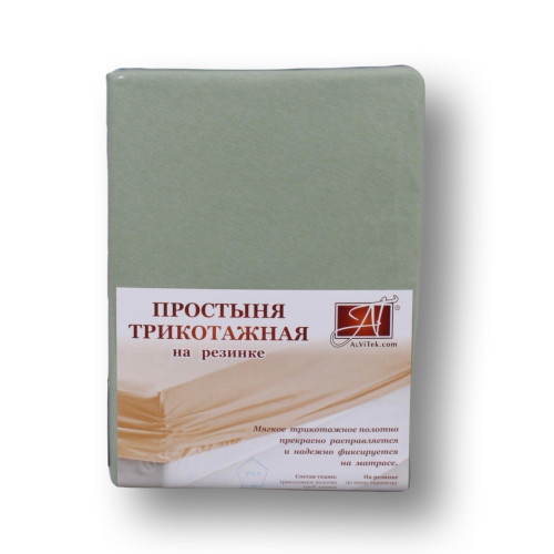 Простыня AlViTek (АльВиТек), 140x200, трикотаж, на резинке (ПТР-ОЛ-140)