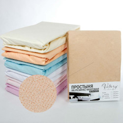 Простыня Valtery "PM bezhevaya", 200x200, махровая ткань, на резинке (PM bezhevaya-1785)