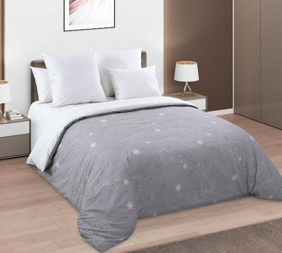 Постельное белье Белиссимо (Текс-Дизайн) "Снежный олень 1", 1.5-спальный, поплин (1150ЛН662991)