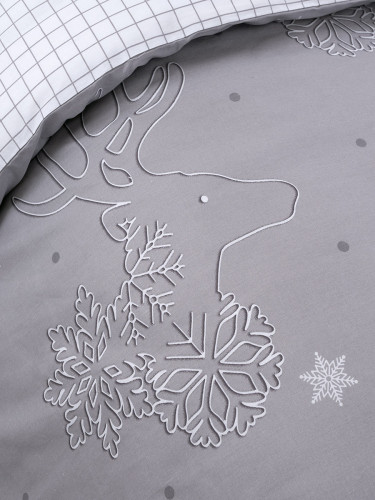 Постельное белье Белиссимо (Текс-Дизайн) "Снежный олень 1", 1.5-спальный, поплин (1150ЛН662991)