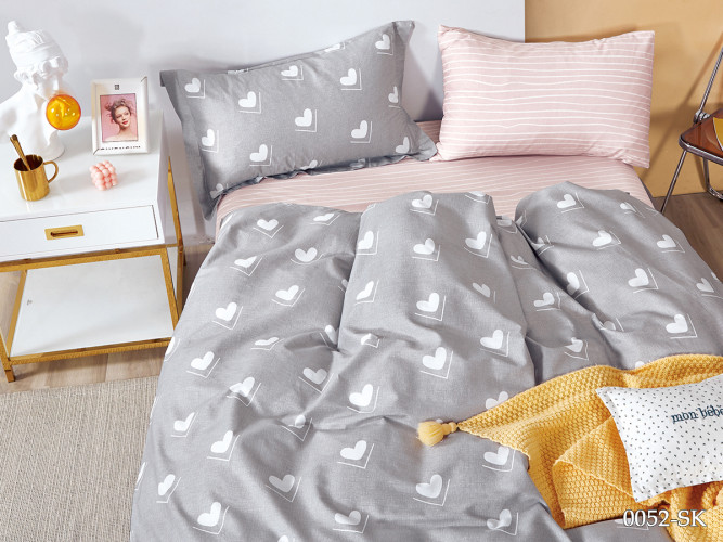 Постельное белье Cleo "0052-SK", 2-спальный, сатин, на молнии (CLEO-SK-2/0052)