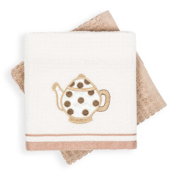 Набор полотенец Arya Home "Tea Time", кухонные, 40x60, махровая ткань, 2 шт (8680943043979)