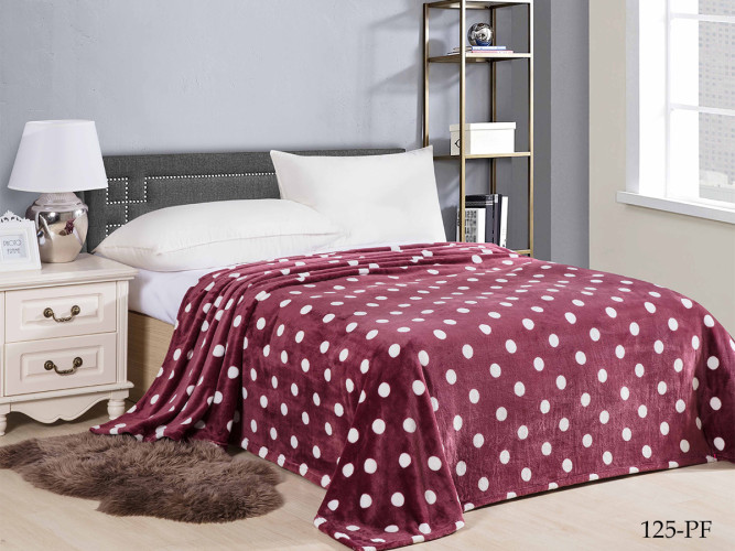 Плед Текс-Дизайн "Горошек бордо", 180x200, велсофт (ПЛ180125pf)