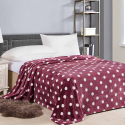 Плед Текс-Дизайн &quot;Горошек бордо&quot;, 180x200, велсофт (ПЛ180125pf)