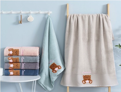 Набор полотенец 7-Я "Мишка", 34x76, махровая ткань, 12 шт (7-Я-3004319)