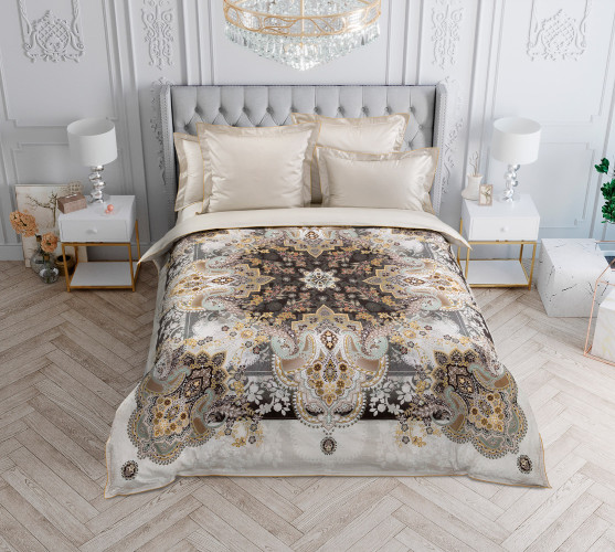 Постельное белье Legends (Текс-Дизайн) "Жемчужные воспоминания", евро, сатин, на молнии (L7323FG22017)