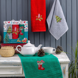 Набор полотенец Метеор Текстиль "Символ", кухонные, 30x50, махровая ткань, 3 шт (Метеор -11605-V2)