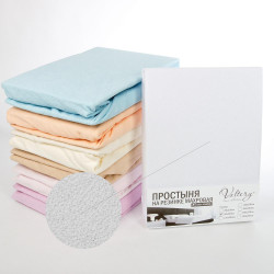 Простыня Valtery "PM belaya", 180x200, махровая ткань, на резинке (PM belaya-1475)