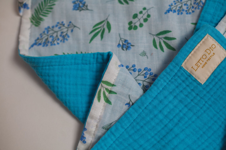 Полотенце Valtery "TowelMuslinBlue", 100x100, хлопок (TowelMuslinBlue-11302)