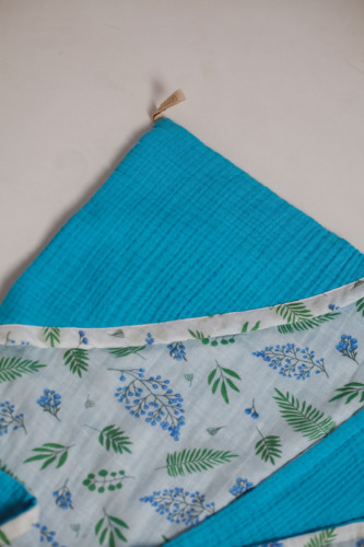 Полотенце Valtery "TowelMuslinBlue", 100x100, хлопок (TowelMuslinBlue-11302)