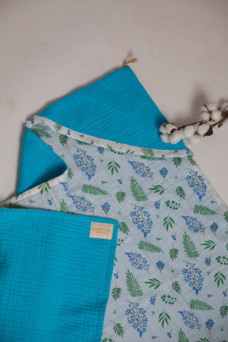 Полотенце Valtery "TowelMuslinBlue", 100x100, хлопок (TowelMuslinBlue-11302)