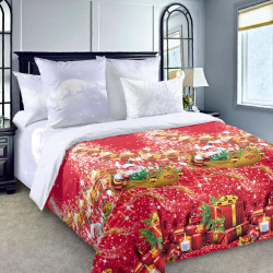 Постельное белье Королевское искушение (Текс-Дизайн) "Новогодние огни 1", Зима-Лето, семейный, перкаль, на молнии (6553ПН209551)