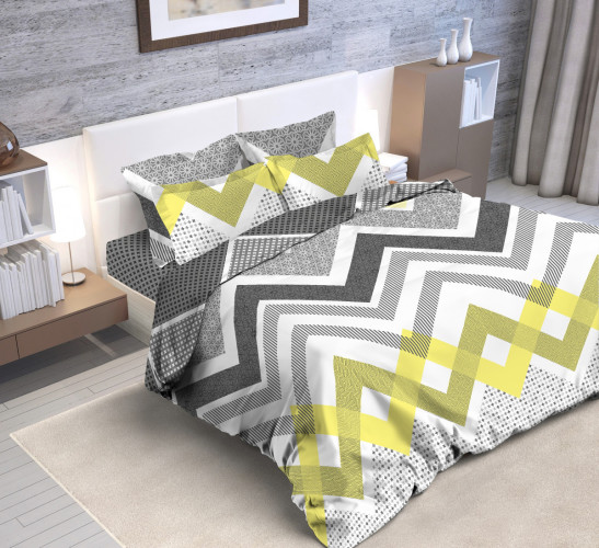 Постельное белье Valtery "Зигзаги 1", евро, бязь (7709-1-1253)