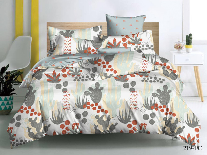 Постельное белье Cleo "Pure Cotton Maxi 219-PC", 1.5-спальный, поплин, на молнии (15/219-PCM)