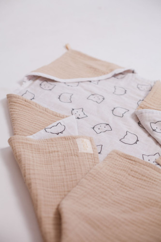 Полотенце Valtery "TowelMuslinCappuccino", 100x100, хлопок (TowelMuslinCappuccino-11302)