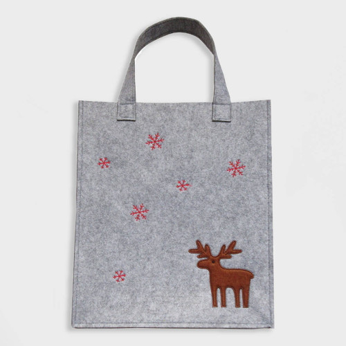 Подарочная Сумка из Войлока 35X30 SNOWFLAKES Серый