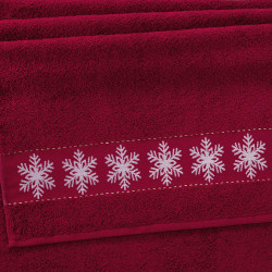 Полотенце Comfort Life (Текс-Дизайн) &quot;Снежинки красный&quot;, банное, 70x130, махровая ткань (СнжКр713аи42)
