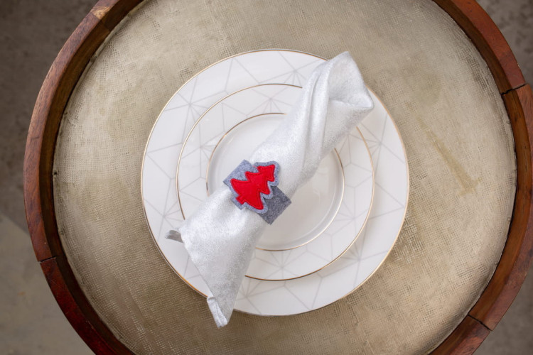 Набор Колец Для Салфеток Arya 5,5x18 6 Пр. Xmas Tree Серый