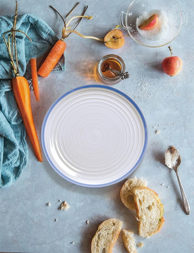 Набор персональных тарелок Arya White Stoneware 4 пр. 26,3x3,1x16,8 см Голубой