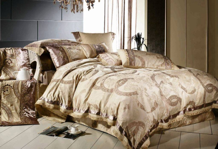 Постельное белье Фамилье "TJ-BEZ-07", евро, сатин (TJ-BEZ-07-172)