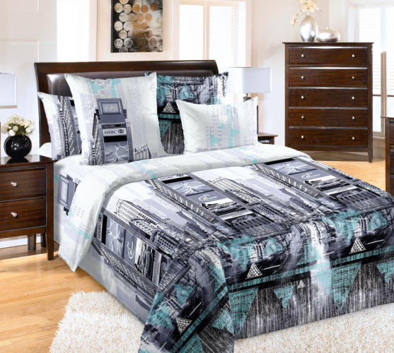 Постельное белье Белиссимо (Текс-Дизайн) "Таймс-сквер 1", 2-спальный, поплин (3100ЛН205511)