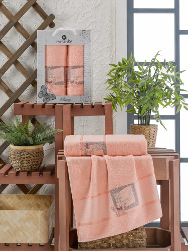 Набор полотенец MERZUKA "CLASSY", 50x90, 70x140, махровая ткань, 2 шт (MERZUKA-11290-оранж)
