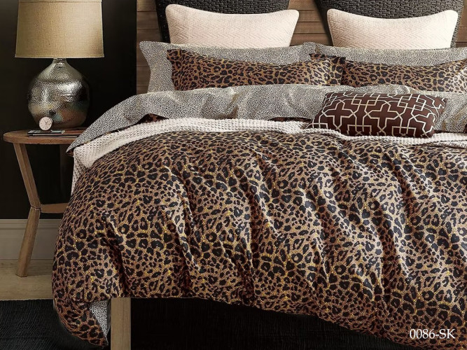 Постельное белье Cleo "Satin de Luxe 0086-SK", евро, сатин, на молнии (31/0086-SK)