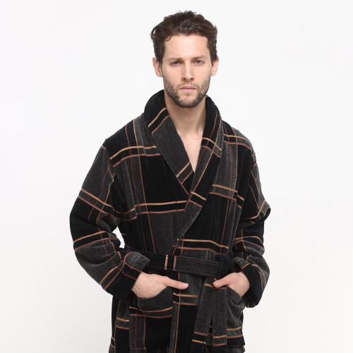 Халат мужской Arya Home "Melvin", L, бархат (8680943093158)