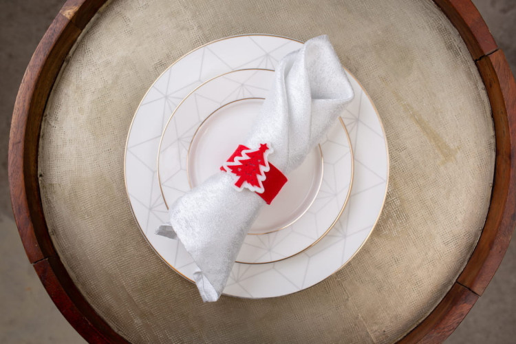 Набор Колец Для Салфеток Arya 5,5x18 6 Пр. Snow Flake Красный