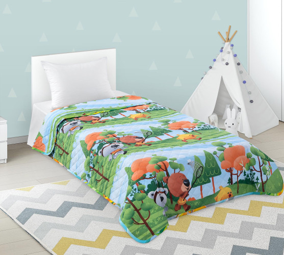 Покрывало Текс-Дизайн "Медвежата 1", детское, 110x140, поплин, стеганое (П1114661701)