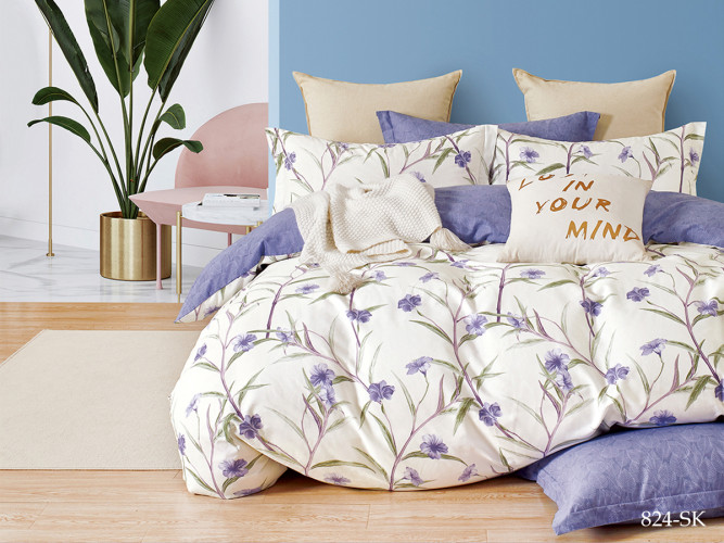 Постельное белье Cleo "824-SK", евро, сатин, на молнии (CLEO-SK-31/824)