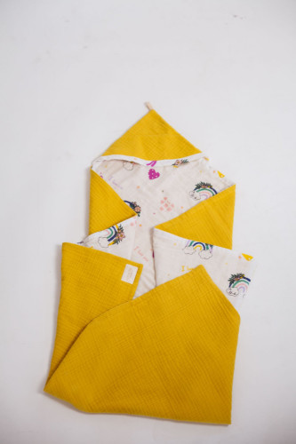 Полотенце Valtery "TowelMuslinYellow2", 100x100, хлопок (TowelMuslinYellow2-11302)