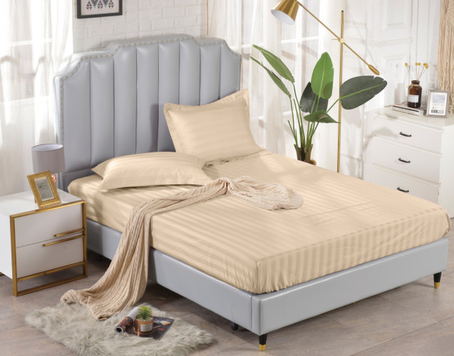 Простыня Valtery "PRST-R-58", 200x200, сатин, на резинке (PRST-R-58-1428)