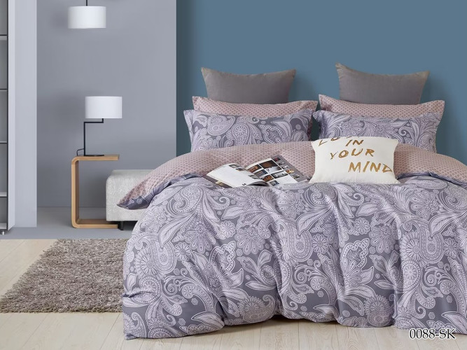 Постельное белье Cleo "Satin de Luxe 0088-SK", 1.5-спальный, сатин, на молнии (15/0088-SK)